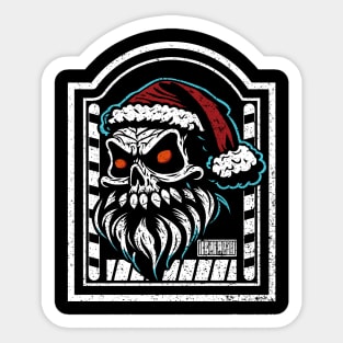 Skull Wearing A Santa Hat Sticker